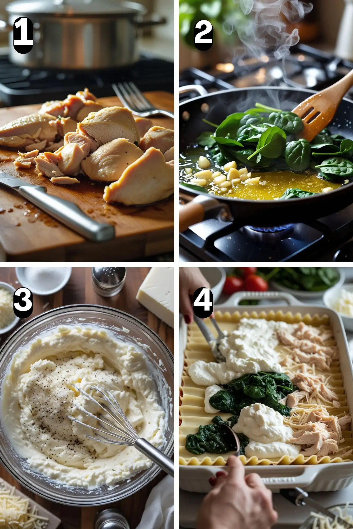Chicken Spinach Alfredo Lasagna