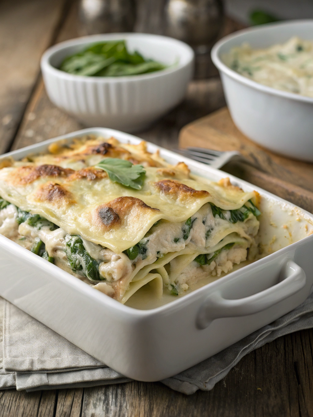Chicken Spinach Alfredo Lasagna