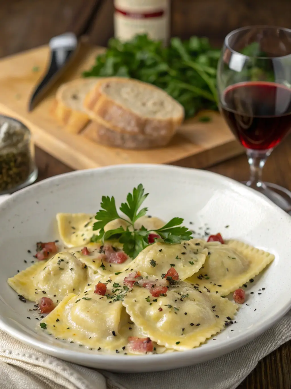 Ravioli Carbonara