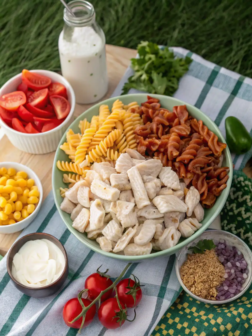 Chicken Bacon Ranch Pasta Salad 