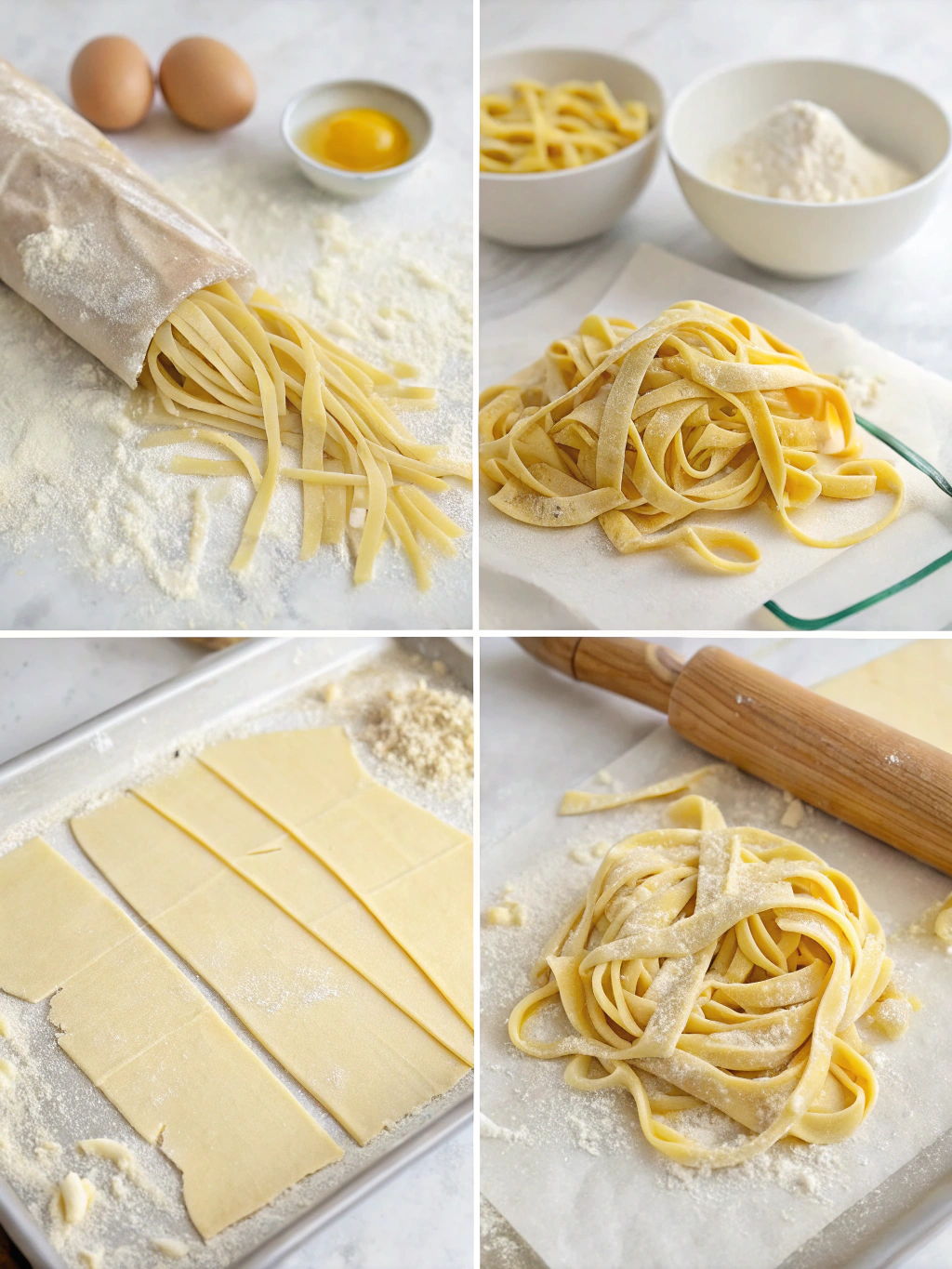 gluten free egg noodles preparing steps