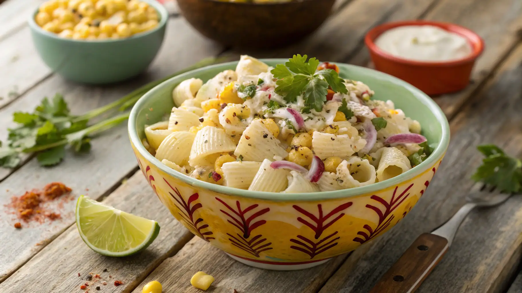 Mexican street corn pasta salad