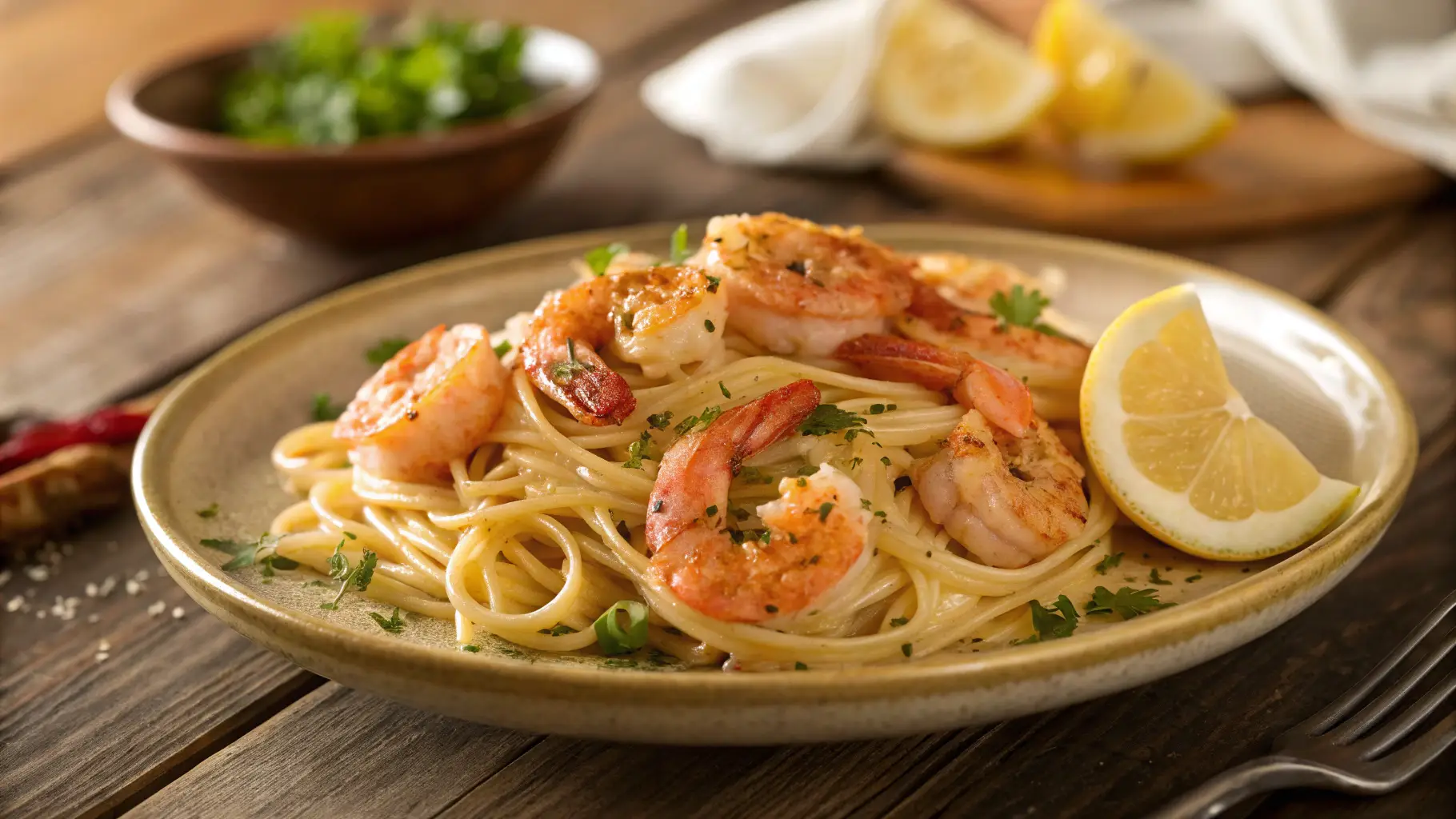 Old Bay Shrimp and Linguine