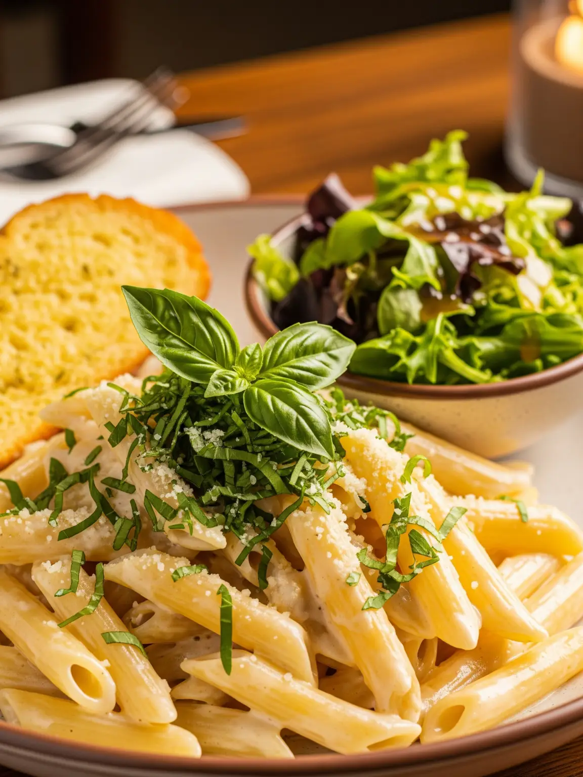 Penne Pasta with Alfredo Sauce